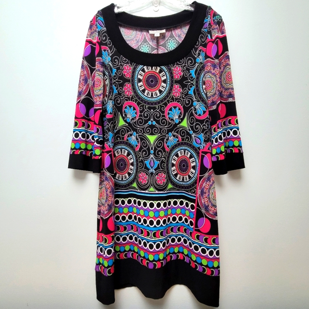 DRESSBARN | Multicolored Retro Sheath Dress, Sz. M